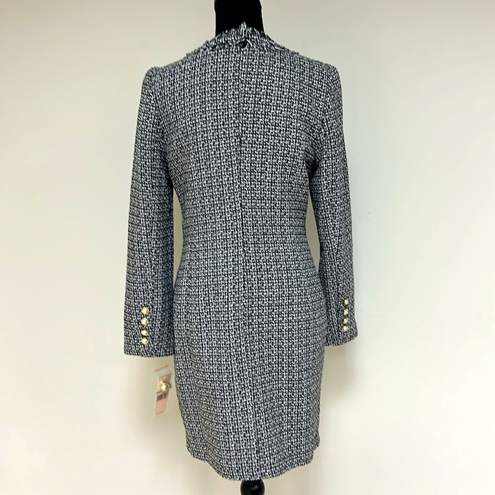 NWT Nanette Lepore Black and White Tweed Dress, Size 8 - Picture 3 of 6